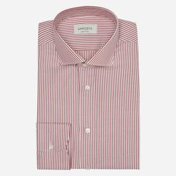 Shirt  striped  red cotton pinpoint oxford double twisted, collar style  updated spread collar with short points - Image 1