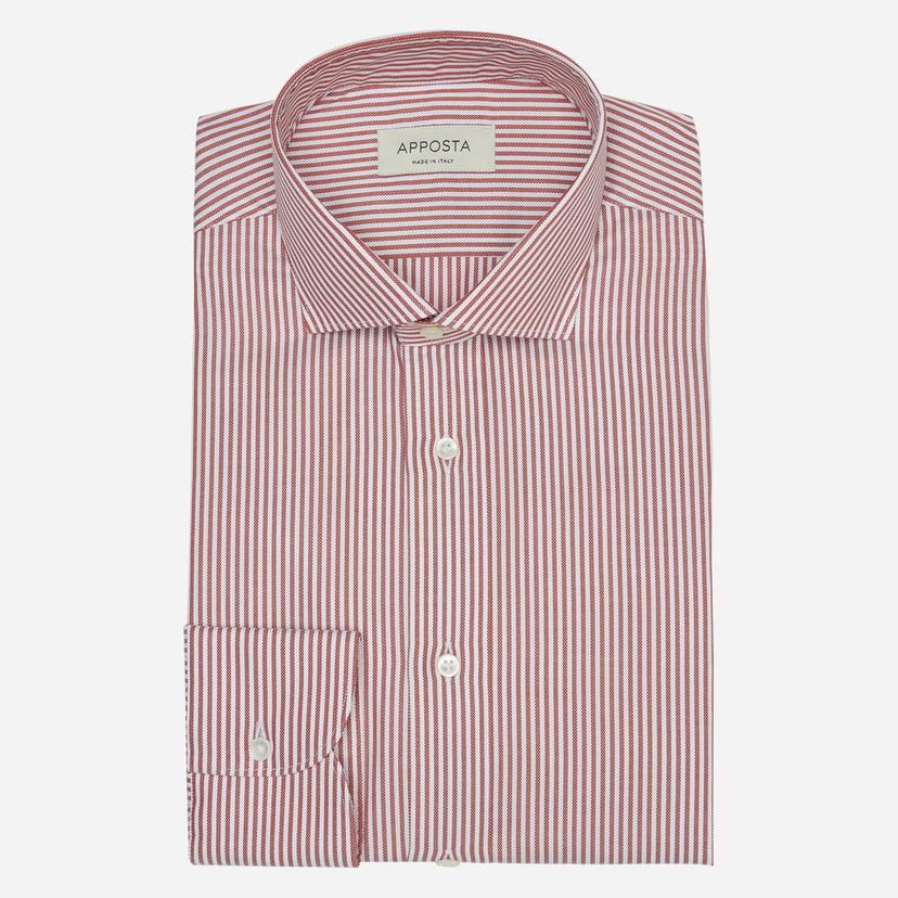 Shirt  striped  red cotton pinpoint oxford double twisted, collar style  updated spread collar with short points - Product image
