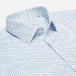 Shirt  polka dot  light blue cotton jersey, collar style  updated straight point collar with short points - Image 2