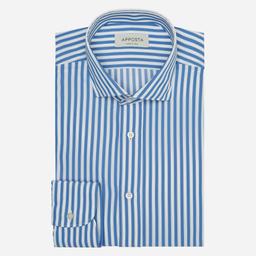 Shirt  striped  light blue 4-way stretch plain, collar style  updated spread collar with short points - Image 1