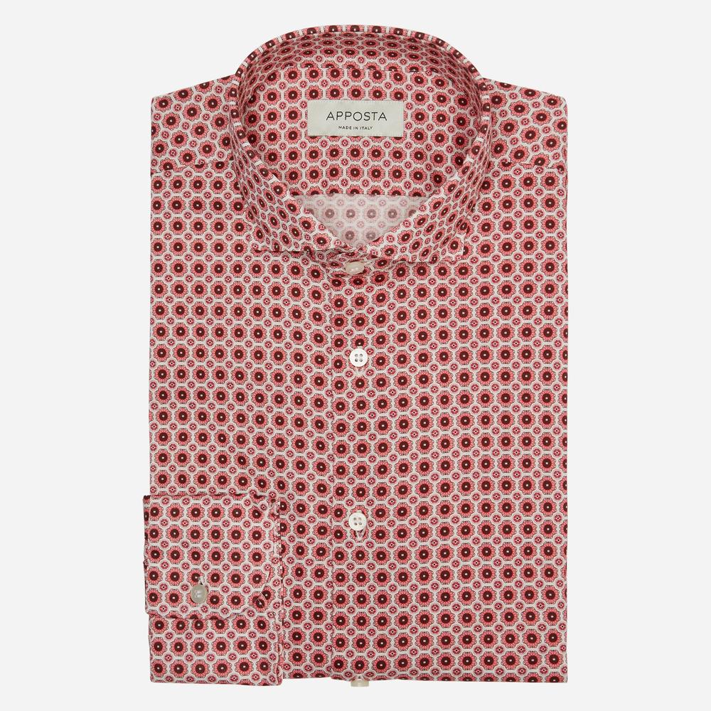 Shirt  polka dot  pink cotton jersey double twisted, collar style  updated spread collar with short points