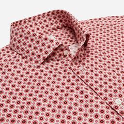 Shirt  polka dot  pink cotton jersey double twisted, collar style  updated spread collar with short points - Image 2