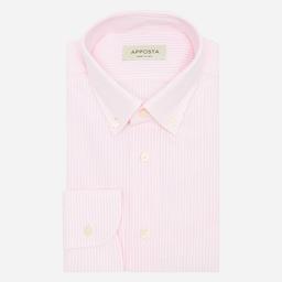 Shirt  striped  pink cotton oxford supima cotton, collar style  small button-down collar - Image 1