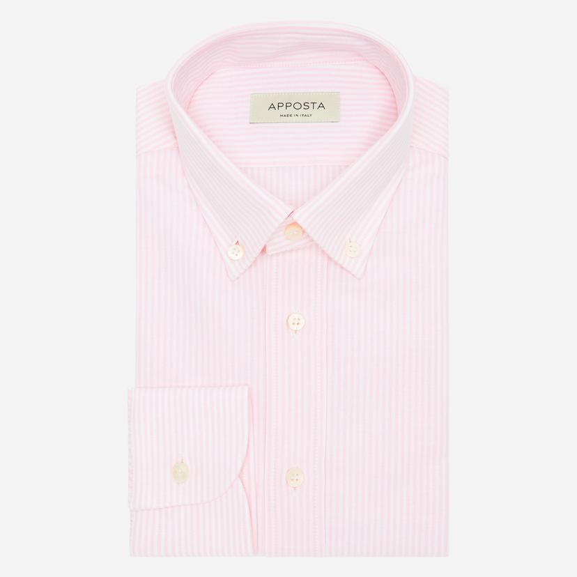 Shirt  striped  pink cotton oxford supima cotton, collar style  small button-down collar - Product image