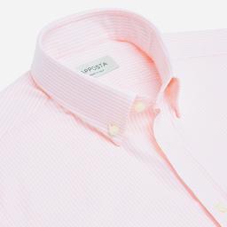 Shirt  striped  pink cotton oxford supima cotton, collar style  small button-down collar - Image 2