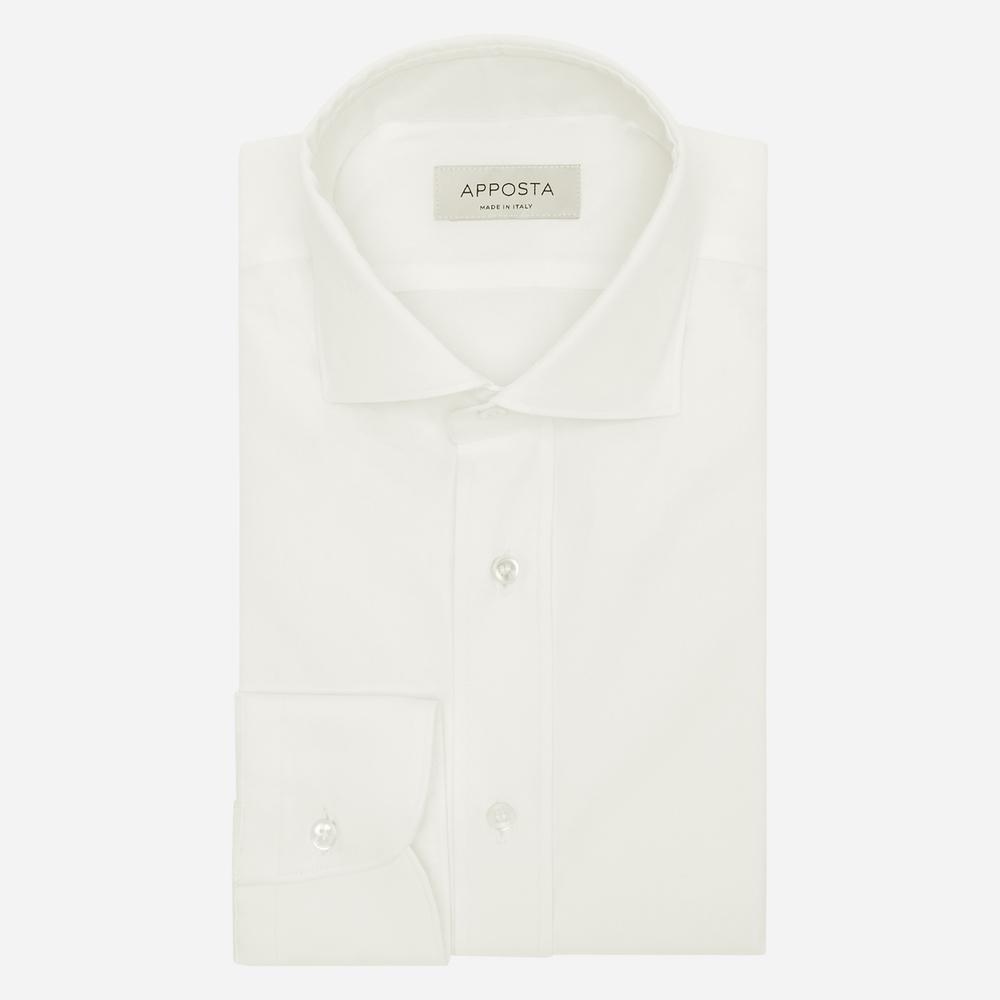 Shirt  solid  white cotton denim, collar style  updated spread collar with short points