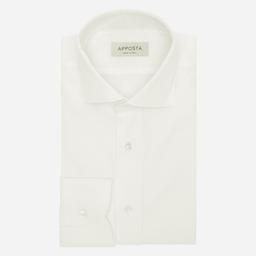 Shirt  solid  white cotton denim, collar style  updated spread collar with short points - Image 1