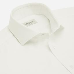 Shirt  solid  white cotton denim, collar style  updated spread collar with short points - Image 2