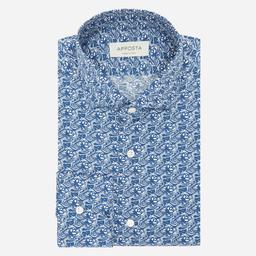 Shirt  floral  navy blue cotton plain, collar style  updated spread collar with short points - Image 1