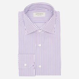 Shirt  striped  violet cotton twill, collar style  semi-spread collar - Image 1