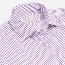 Shirt  striped  violet cotton twill, collar style  semi-spread collar - Image 2