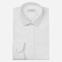 Shirt  solid  white stretch cotton poplin, collar style  updated straight point collar with short points - Image 1