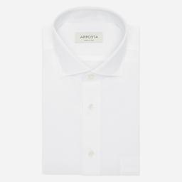 Shirt  solid  white cotton-bamboo poplin, collar style  updated spread collar with short points - Image 1