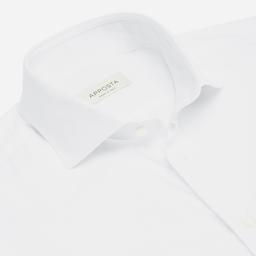 Shirt  solid  white cotton-bamboo poplin, collar style  updated spread collar with short points - Image 2