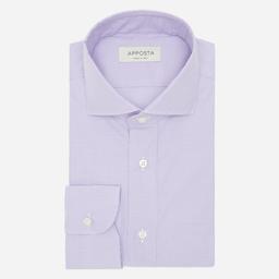 Shirt  small check  violet easy-iron cotton twill, collar style  lower spread collar - Image 1