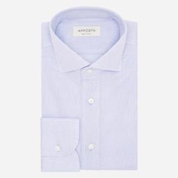 Shirt  solid  light blue cotton mock leno double twisted, collar style  updated spread collar with short points - Image 1