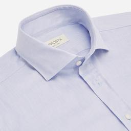 Shirt  solid  light blue cotton mock leno double twisted, collar style  updated spread collar with short points - Image 2