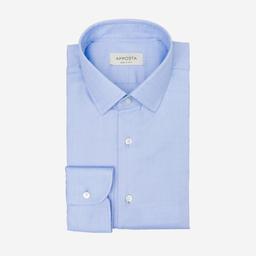 Shirt  solid  light blue wrinkle-free cotton oxford double twisted, collar style  updated straight point collar with short points - Image 1