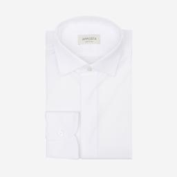 Shirt  solid  white cotton poplin double twisted giza 87, collar style  wing collar with funcional loop - Image 1