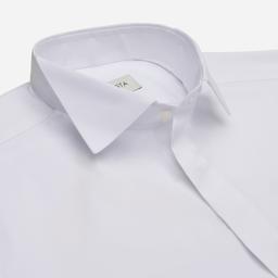 Shirt  solid  white cotton poplin double twisted giza 87, collar style  wing collar with funcional loop - Image 2