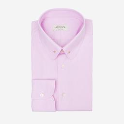 Shirt  solid  pink cotton poplin double twisted, collar style  pin collar - Image 1