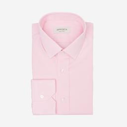 Shirt  small check  pink cotton plain double twisted, collar style  updated straight point collar with short points - Image 1