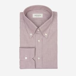 Shirt  solid  brown cotton fil-&#224;-fil, collar style  button-down collar - Image 1