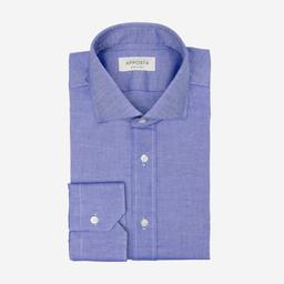 Shirt  solid  navy blue cotton oxford, collar style  updated spread collar with short points - Image 1