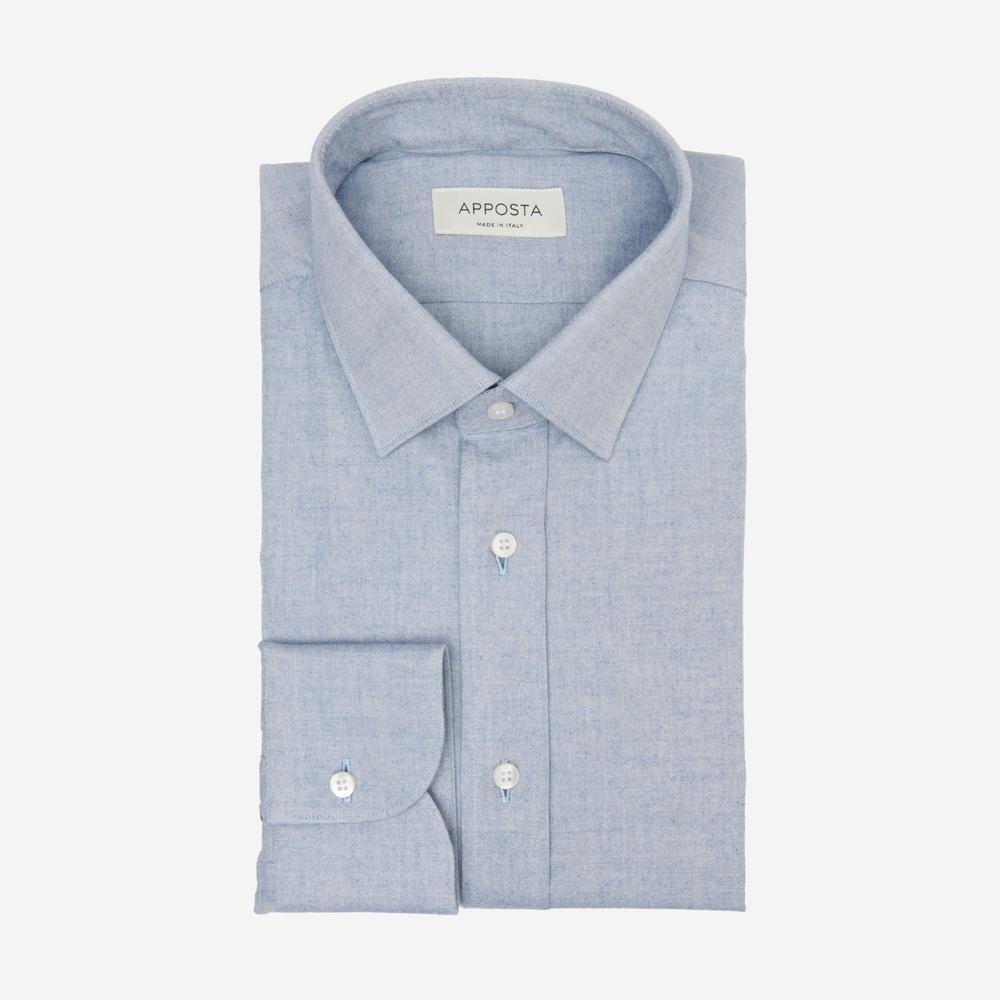 Shirt  solid  navy blue flannel pinpoint oxford double twisted, collar style  updated straight point collar with short points
