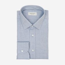 Shirt  solid  navy blue flannel pinpoint oxford double twisted, collar style  updated straight point collar with short points - Image 1