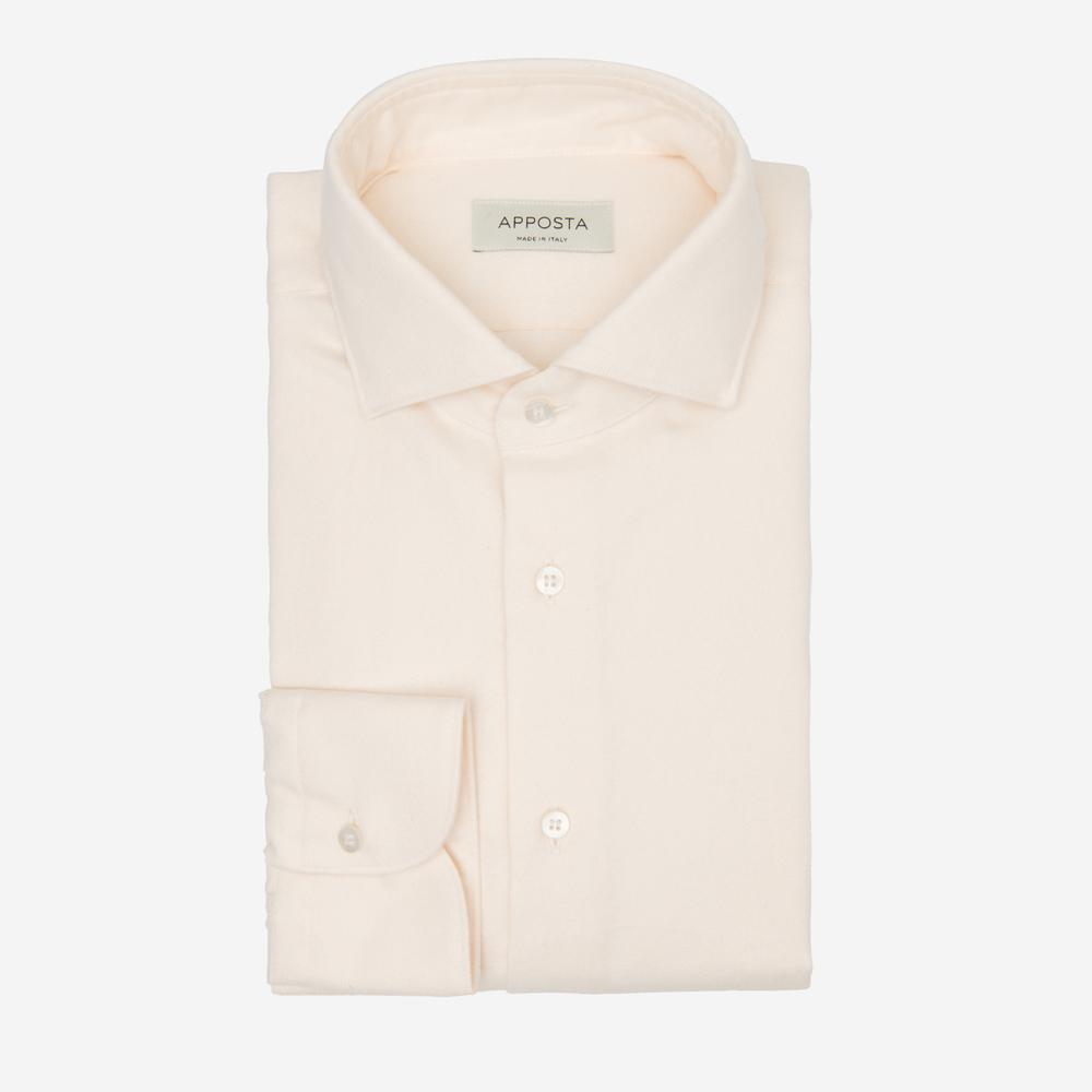 Shirt  solid  white flannel twill double twisted, collar style  updated spread collar with short points - Product image