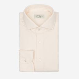 Shirt  solid  white flannel twill double twisted, collar style  updated spread collar with short points - Image 1
