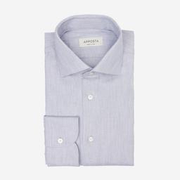 Shirt  solid  grey recycled cotton twill, collar style  updated spread collar with short points - Image 1
