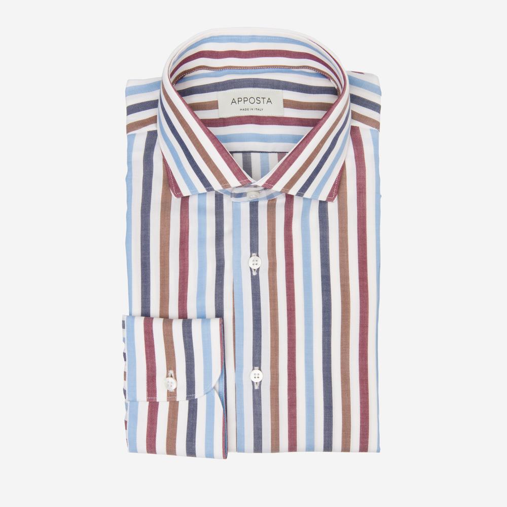 Shirt  striped  multi cotton-wool twill, collar style  updated spread collar with short points