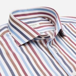 Shirt  striped  multi cotton-wool twill, collar style  updated spread collar with short points - Image 2