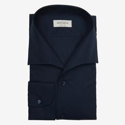Shirt  solid  navy blue cotton poplin double twisted giza 45, collar style  one piece collar - Image 1