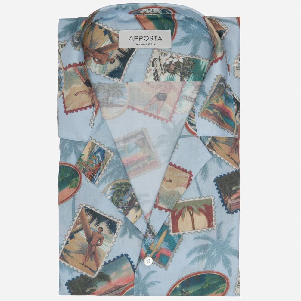 Shirt  patterned designs  multi cotton poplin, collar style  camp collar