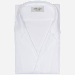 Shirt  solid  white cotton-linen plain, collar style  camp collar - Image 1