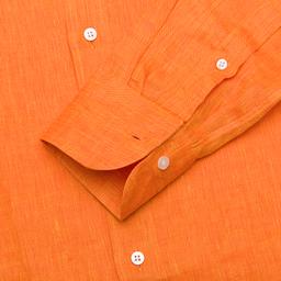 Shirt  solid  orange linen zephyr, collar style  updated spread collar with short points - Image 2