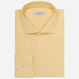 Shirt  striped  yellow cotton plain, collar style  updated spread collar with short points - Image 1