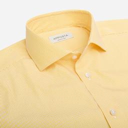 Shirt  striped  yellow cotton plain, collar style  updated spread collar with short points - Image 2