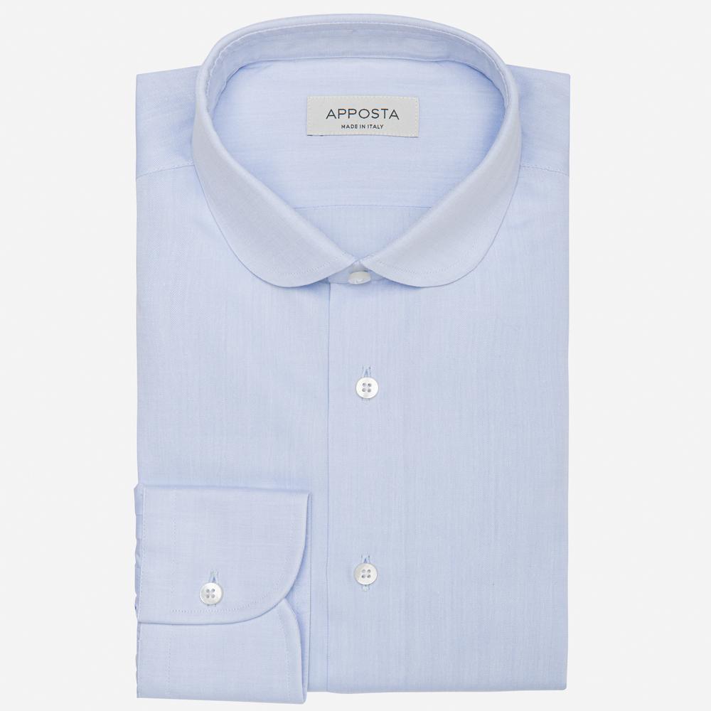 Shirt  textures  light blue cotton herringbone, collar style  club collar - Product image