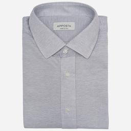 Shirt  solid  grey cotton jersey, collar style  updated straight point collar with short points - Image 1