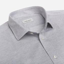 Shirt  solid  grey cotton jersey, collar style  updated straight point collar with short points - Image 2