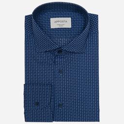 Shirt  patterned designs  navy blue cotton plain, collar style  updated spread collar with short points - Image 1