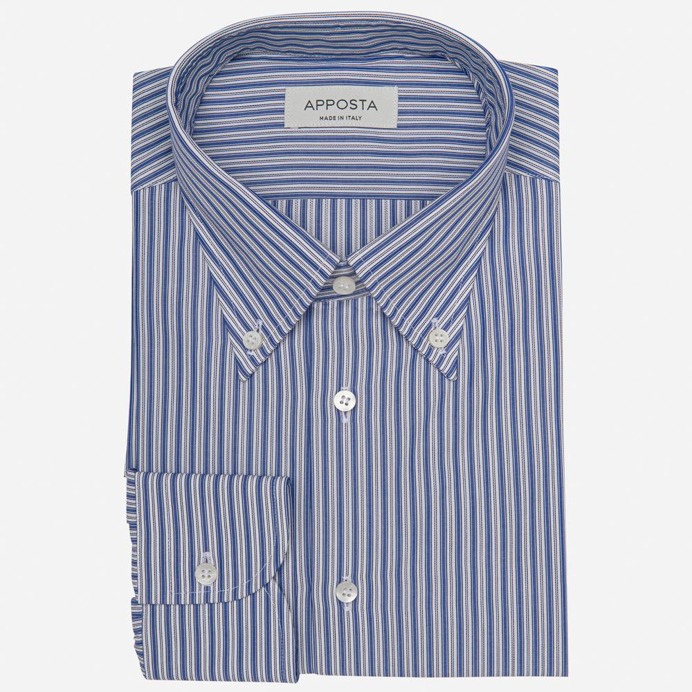 Shirt  striped  multi cotton textured, collar style  button-down collar