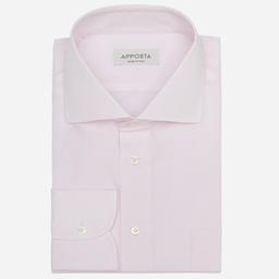 Shirt  solid  pink cotton poplin double twisted giza 45, collar style  semi-spread collar - Image 1