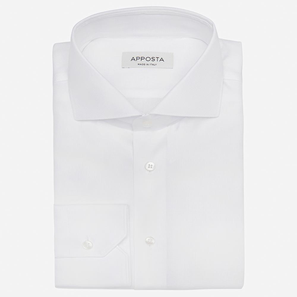 Shirt  solid  white cotton pinpoint oxford double twisted, collar style  updated spread collar with short points