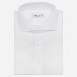 Shirt  solid  white cotton pinpoint oxford double twisted, collar style  updated spread collar with short points - Image 1