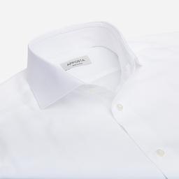 Shirt  solid  white cotton pinpoint oxford double twisted, collar style  updated spread collar with short points - Image 2